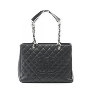 CHANEL Matelasse Grand Shopping GST Tote Bag in Grained Calfskin Leather, Black